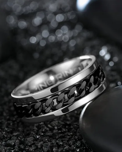 Miniatura 4 de King Ring 8mm Spinner Ring Fidget Ring for Men & Women Designed in USA