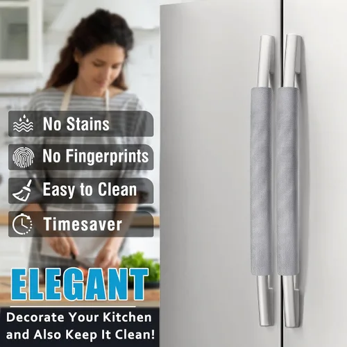 Miniatura 2 de Juego de 6 fundas para manijas de puerta de refrigerador, recortables, lavables, fundas para manijas de electrodomésticos, protector de manija