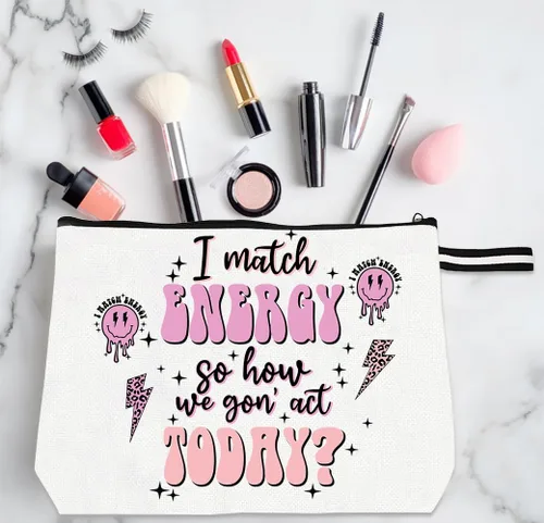 Miniatura 6 de Bolsa de maquillaje inspirada para mujer, bonita bolsa de cosméticos para amigos y familia, bolsa de aseo de viaje, bolsa de cosméticos portátil