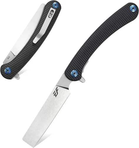 Eafengrow EF939 cuchillo plegable de bolsillo con hoja de acero D2 y mango G10; cuchillo plegable de bolsillo EDC para supervivencia en camping y al
