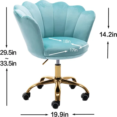 Miniatura 3 de Silla moderna de oficina en casa, silla de escritorio con ruedas, silla giratoria de tocador, silla de maquillaje, sillas de altura ajustable