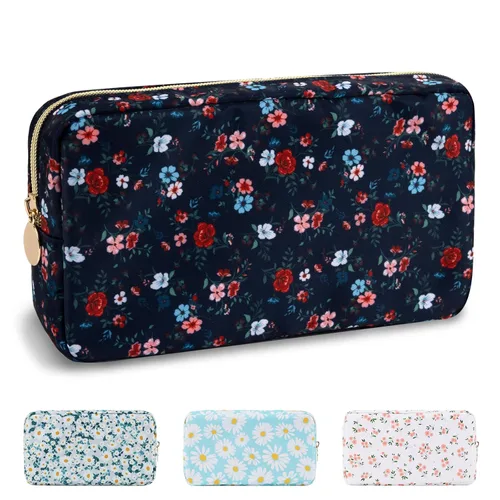 Miniatura 90 de Estuche pequeño para lápices y maquillaje para bolso, lindo estuche de lápices, bolsa de pinceles de maquillaje de nylon con cremallera, estuche