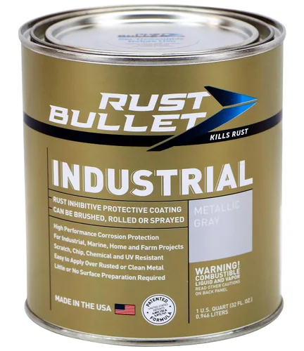 Miniatura 13 de RUST BULLET Industrial - Gris metálico - 1/4 pinta - Revestimiento preventivo de óxido para proyectos industriales, marinos, domésticos y agrícolas