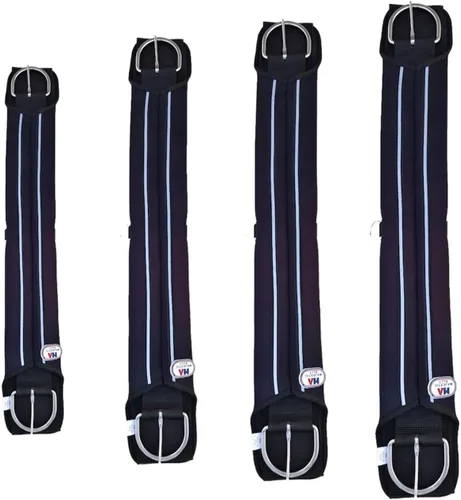 Majestic Ally Hebillas de neopreno de acero inoxidable para cincha recta, color negro, 22 pulgadas, 26 pulgadas, 30 pulgadas y 34 pulgadas