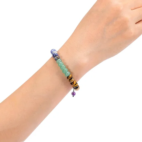 Miniatura 3 de TOP PLAZA - Pulsera de cuentas de chakras con 7 cristales curativos para yoga, meditación, relajación, ansiedad, para hombre y mujer