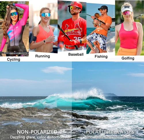 Miniatura 5 de SPOSUNE Gafas de sol polarizadas de ciclismo para hombres y mujeres, UV400, gafas deportivas para bicicleta, béisbol, correr, MTB C19