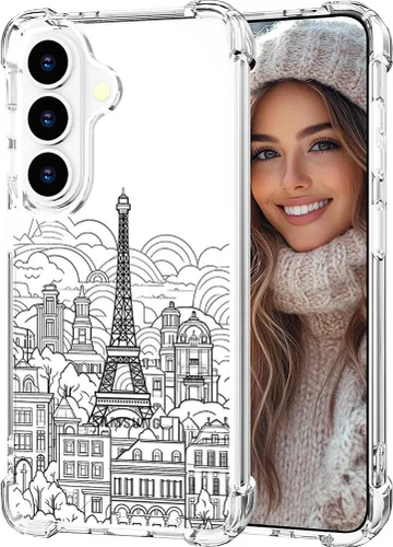 Miniatura 105 de Hungo Funda compatible con Samsung Galaxy S23 con diseño floral y bonito diseño transparente, femenino para mujeres y niñas, con hermoso clavel