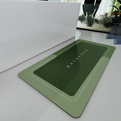 Miniatura 37 de Tapete de baño, tapetes de baño súper absorbentes, antideslizantes, de secado rápido, tapetes de goma fina para piso de baño que caben debajo