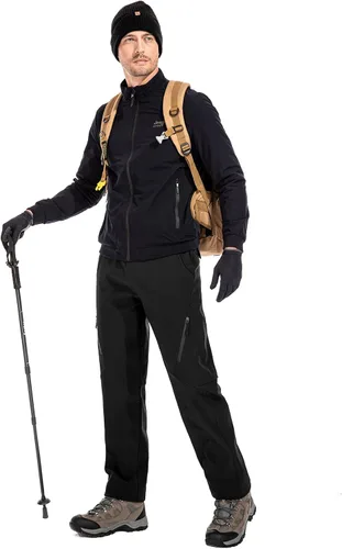 Miniatura 8 de Jessie Kidden Pantalones de senderismo impermeables para hombre, para exteriores, nieve, esquí, pesca, forro polar, aislante, softshell, pantalones