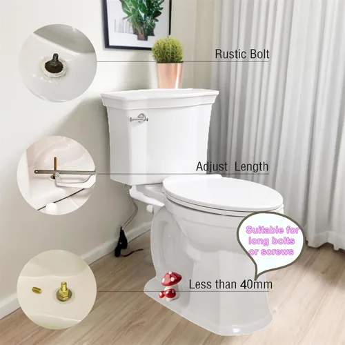 Miniatura 6 de WANSHUNLMI Tapones de pernos de inodoro de hongo rojo, tapas de pernos de inodoro altos de hongo de cerámica, bonita decoración de baño, fácil Rojo