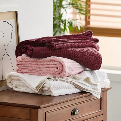 Miniatura 54 de Bedsure Gentlesoft - Manta de 100% algodón tamaño Twin XL para dormitorio universitario - Transpirable y suave, manta Twin de tejido waffle para 01