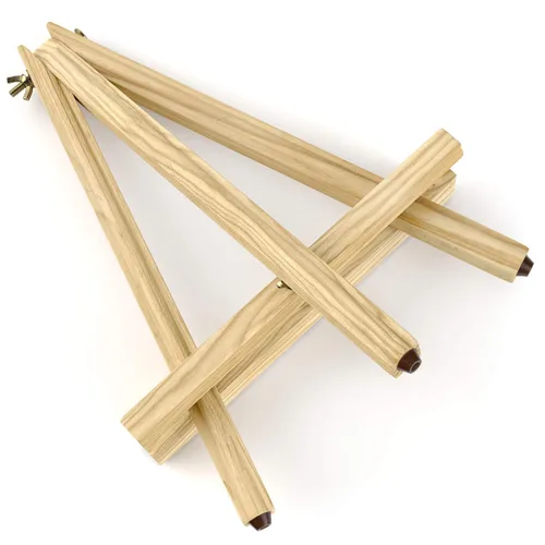 Miniatura 3 de ARTEZA Caballete de trípode, paquete de 6, 12 pulgadas, acabado de madera de pino natural para lienzos pequeños a medianos con patas antideslizantes