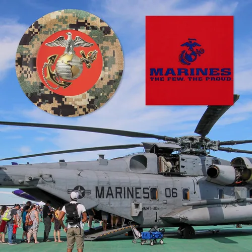 Miniatura 5 de ¡Fiesta de los Marines de los Estados Unidos para 16 invitados! Incluye 16 platos de 7 pulgadas y servilletas de almuerzo con el camuflaje, logotipo