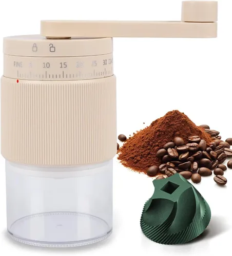 Molinillo de café manual con 95 rebabas cónicas de cerámica, 35 ajustes de molienda ajustables, molinillo de café portátil para expreso, verter y