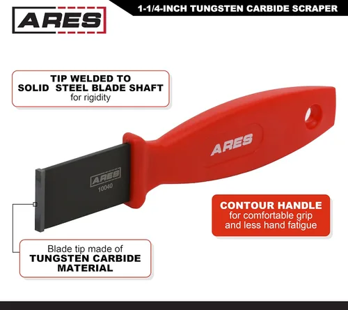 Miniatura 2 de ARES 10040 - Rascador de carburo de tungsteno - Hoja de 1-1/4 pulgadas de ancho - Punta de hoja de carburo de tungsteno con acabado abrasivo