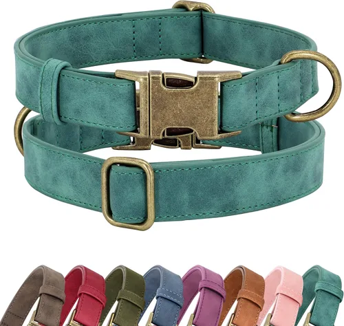 Miniatura 13 de Didog Collar de perro de cuero PU suave, elegante collar de perro de liberación rápida para perros grandes, fácil de limpiar, collar ajustable