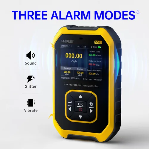 Miniatura 6 de Contador Geiger Detector de Radiación Nuclear - Dosímetro de Radiación FNIRSI con Pantalla LCD, Monitor de Radiación Recargable Portátil de Mano