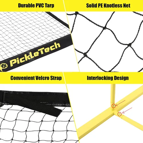 Miniatura 4 de PICKLETECH 4.0 Slim Version Portable Pickleball Nets Outdoor Game 22 FT Pickleball Net-USAPA Regulation Size-Pickle Ball Net System with Carrying