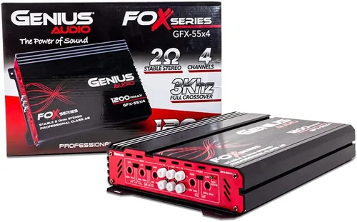 Miniatura 6 de Genius Audio GFX-55X4 Amplificador de coche de rango completo multicanal 1200 vatios Clase máxima AB de 2 ohmios estable con sistema de protección