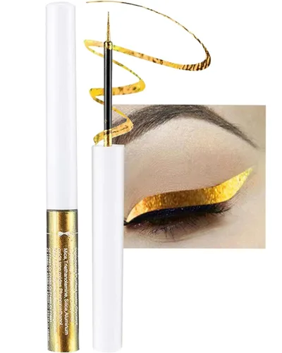 Chameleon - Delineador de ojos con purpurina líquida, 1 bolígrafo dorado metálico de alta pigmentación para maquillaje para sombra de ojos, punta 01#