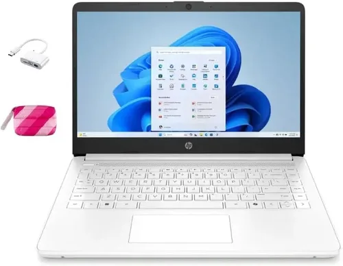 HP 2025 Laptop estudiantil de 14 pulgadas, pantalla HD, Intel Celeron N4500, RAM 4G, 64 GB eMMC, WiFi 6, 1 año Office 365, Windows 11 Home, plata