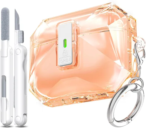Miniatura 32 de R-fun - Funda para audífonos compatible con AirPods de 4.ª generación 2024, cubierta protectora de expulsión automática a prueba de caídas, puerto
