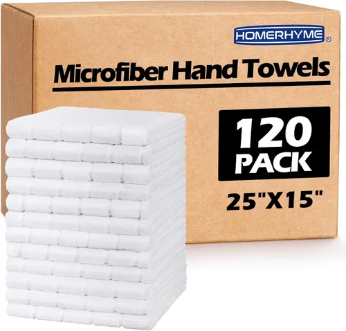 Miniatura 12 de Toallas de Baño de Mano de Microfibra, Paquete de 6 de 25 x 15 pulgadas Toallas de Mano Grises para Baño, Multiusos de Secado Rápido Sin Pelusas