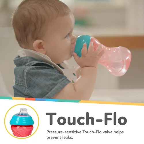 Miniatura 4 de Nuby Clik-It - Vaso para sorber de fácil agarre sin derrames y boquilla suave para niños, paquete de 3, 10 onzas, 6 meses en adelante