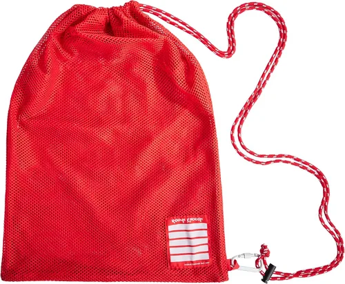 Rough Enough - Bolsa de malla con cordón de fútbol para niños, mujeres y hombres, gimnasio, escuela, playa, baloncesto, béisbol, color rojo, talla
