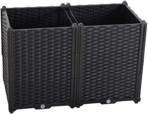 Miniatura 16 de Hershii Kits de cama elevada de jardín, contenedores rectangulares de plástico para plantas profundas, para interiores y exteriores, verduras, Blanco
