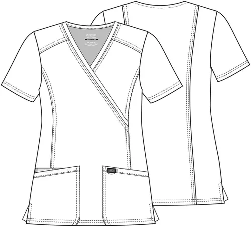 Miniatura 7 de Workwear Revolution WW610 - Ropa quirúrgica con estilo cruzado falso para mujer, elástica, suave y de fácil cuidado