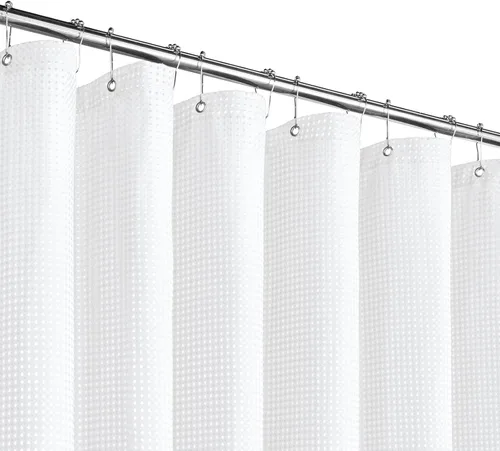 Miniatura 39 de Gibelle Cortina de Ducha Pequeña para Cabina 36 x 72 pulgadas, Cortina de Ducha de Tela Texturizada de Tejido Gofre Medio Estrecho para Baño, Beige
