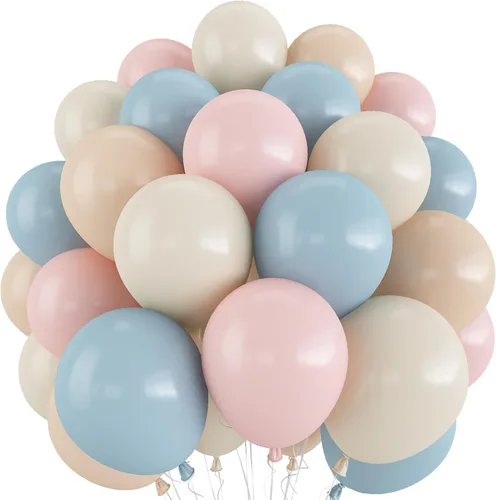 Miniatura 14 de Globos de arco iris bohemios, 60 unidades, retro, verde azulado, azul, rosa rubor, rosa, naranja oscuro, naranja claro, amarillo, verde salvia, azul