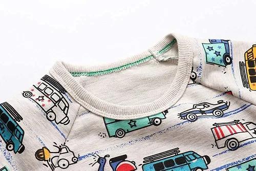 Miniatura 2 de Sudaderas para niños pequeños, de algodón, de manga larga, cuello redondo, sin botones, con estampado de dibujos animados, 2-7T