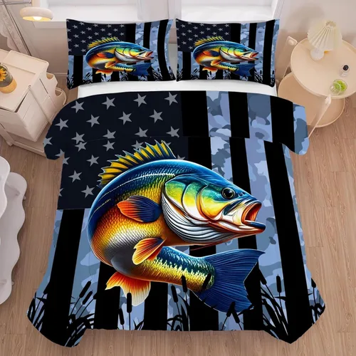 Miniatura 18 de American Flag Lion Bedding Set for Kids Twin Animals Print Comforter Set for Men Boys Bedroom Quilt Bed Set 1 Comforter 1 Pillowcase Lb01-16