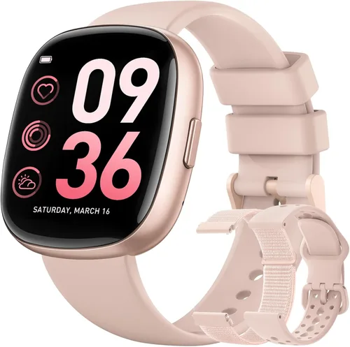Miniatura 10 de Relojes inteligentes para hombres y mujeres Fitness: rastreador de fitness con Blutooth Call 24/7, ritmo cardíaco SpO2, monitor de sueño 5ATM