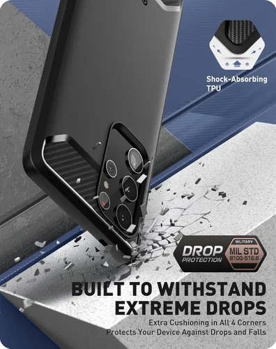 Miniatura 3 de Clayco Xenon Series - Funda para Samsung Galaxy S22 Ultra (6.8 pulgadas) 5G 360 grados, funda protectora robusta con protector de pantalla Negro