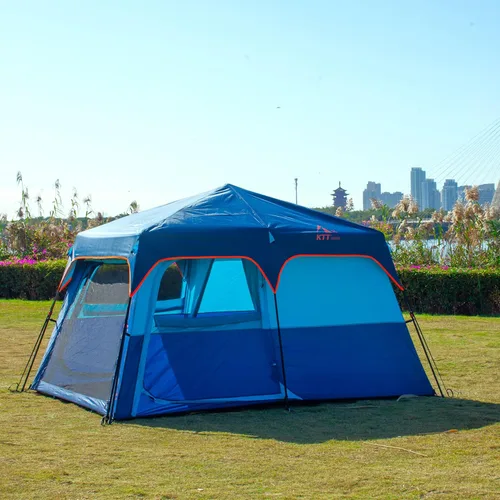 Miniatura 3 de KTT Extra Large Tent 8-10-12-14 Person(A),Family Cabin Tents,2 Rooms,3 Doors and 3 Windows with Mesh,Straight Wall,Waterproof,Double Layer,Big Tent