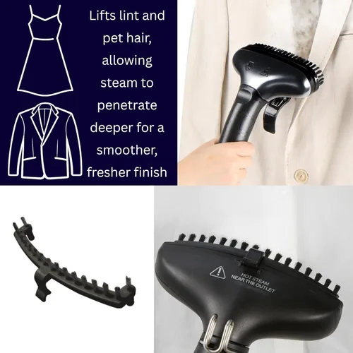 Miniatura 6 de SALAV® Juego de accesorios: prensa para pantalones, cepillo de tela, mini tabla de planchar, paquetes descalcificadores de 3 piezas, compatible