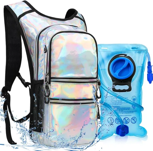 Miniatura 14 de Paquete de hidratación, mochila de agua con vejiga de hidratación de 3 L, aislamiento ligero, esencial para festivales, mochila de hidratación rave