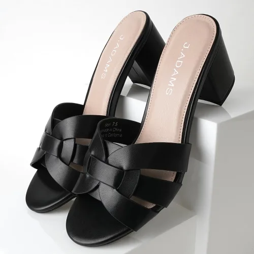 Miniatura 5 de J. Adams Nori Mules para mujer - Sandalias elegantes de tacón de bloque