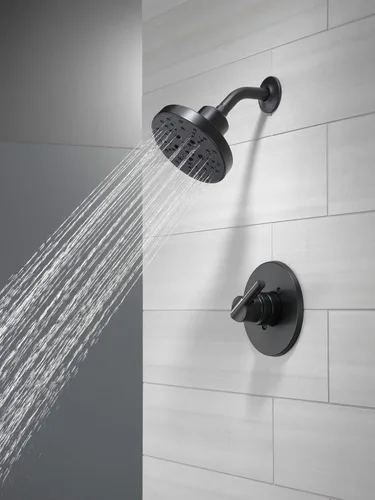 Miniatura 6 de Delta Faucet Nicoli - Grifo de baño generalizado de 3 agujeros y grifo de ducha Nicoli serie 14 de un solo mango, kit de molduras de ducha