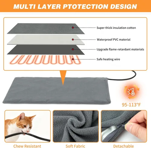 Miniatura 4 de Casa grande con calefacción para gatos para exteriores, casa elevada para gatos climatizada al aire libre, resistente a la intemperie, refugio