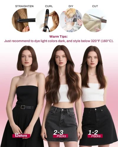 Miniatura 6 de Moresoo - Extensiones de cabello humano con pinzas, sin costuras, con trama, de poliuretano, invisible, cabello humano real, color rubio platino, 7