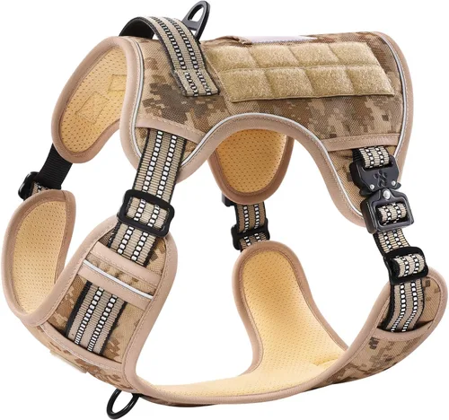 PawsPassion Arnés para perro sin tirones para perro mediano y grande, arnés táctico ajustable y resistente, arnés de chaleco de servicio Voyager con