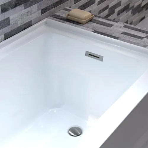 Miniatura 7 de WOODBRIDGE Bañera rectangular de acrílico de 60 pulgadas en blanco con drenaje derecho, drenaje desplegable de níquel cepillado incluido BA6030R