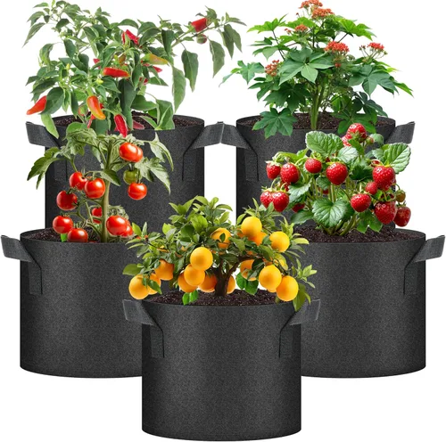 Miniatura 10 de HealSmart Paquete de 10 bolsas de cultivo de plantas de 3 galones, macetas plantadoras de tomate con asas, tela no tejida de aireación, maceta