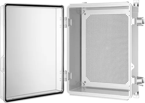 Miniatura 13 de Gratury Caja de conexiones, carcasa de plástico impermeable IP67 para proyectos eléctricos, cubierta gris con bisagras, incluye placa de montaje