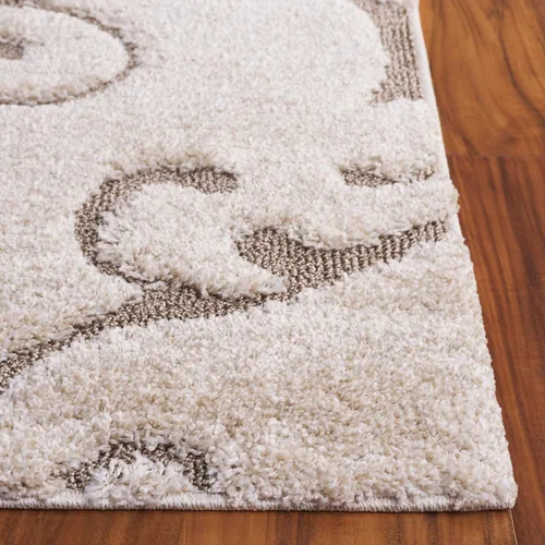 Miniatura 3 de SAFAVIEH Florida Shag Collection - Alfombra de área de 9 pies 6 pulgadas x 13 pies, color crema y beige, diseño de volutas, no desprende pelusa