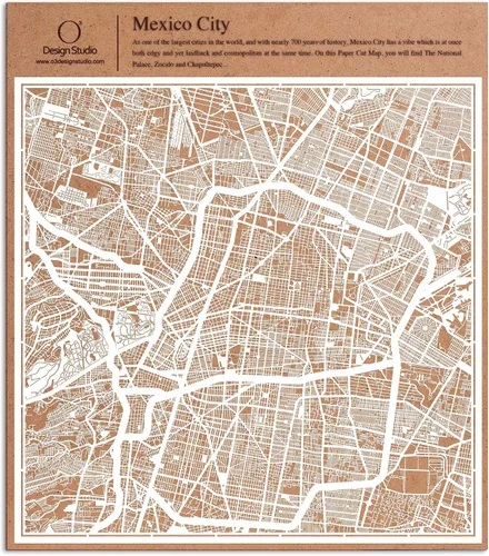 Miniatura 146 de O3 Design Studio Aberdeen - Mapa de papel cortado en papel blanco de 12 x 12 pulgadas